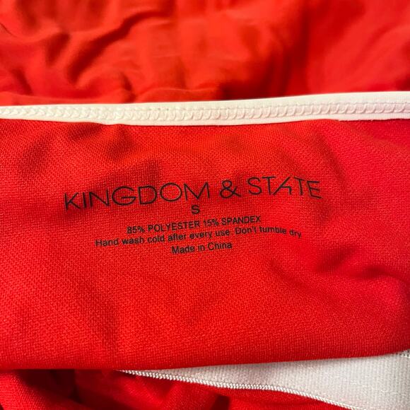 Classic Women One Piece Swimsuit in Red and White Size Small - Picture 5 of 5